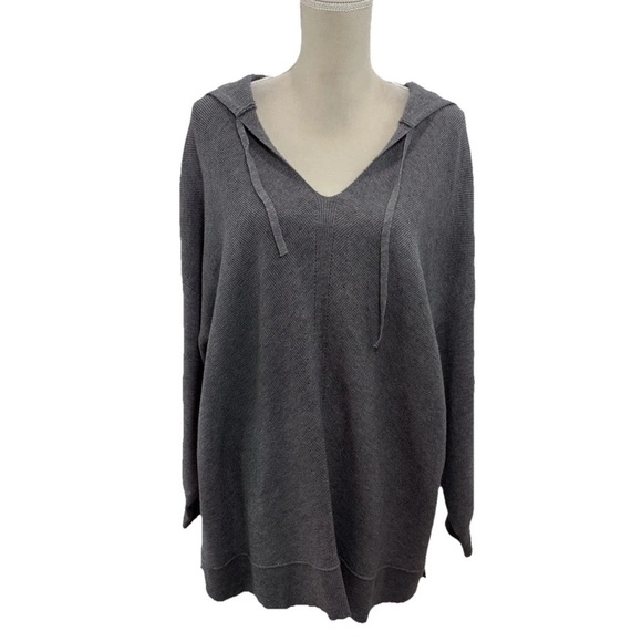Vila Milano Tops - NWOT Vila Milano Gray Hooded Sweater Women’s Plus 3XL V Neck Long Sleeve